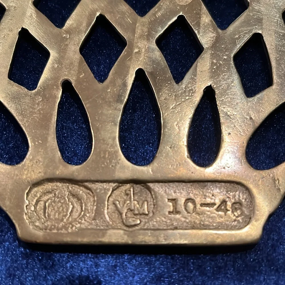 Newport Pineapple Trivet Virginia Metalcrafters Brass Vintage 1976 Discontinued